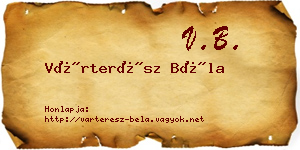 Várterész Béla névjegykártya